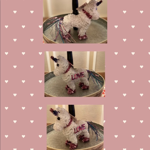 Valentine's Day Tinsel Decor Set of 5: Gnome, Sloth, Dog, Unicorn & Dinosaur - Picture 9 of 12